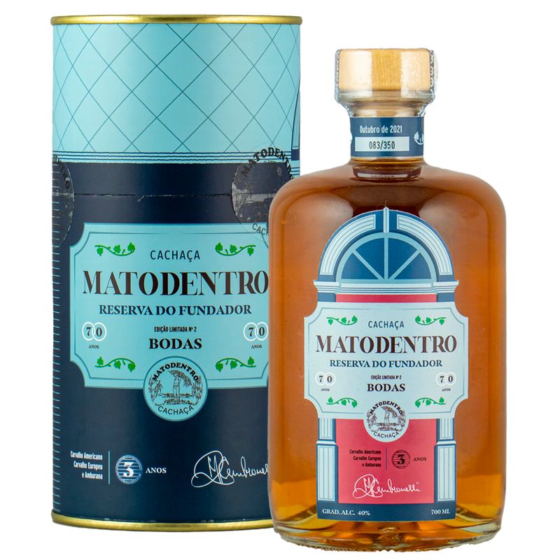 Cachaça Mato Dentro Reserva do Fundador  - Edição Bodas 700ml