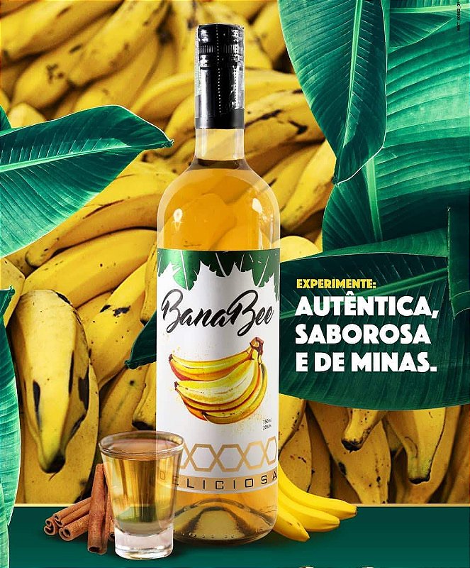 BanaBee - Cachaça com Banana,Mel,Canela 700ml