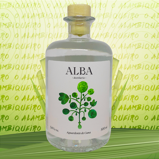 Aguardente de Cana Branca Alba - Safra 2022 - 54% - 500ml