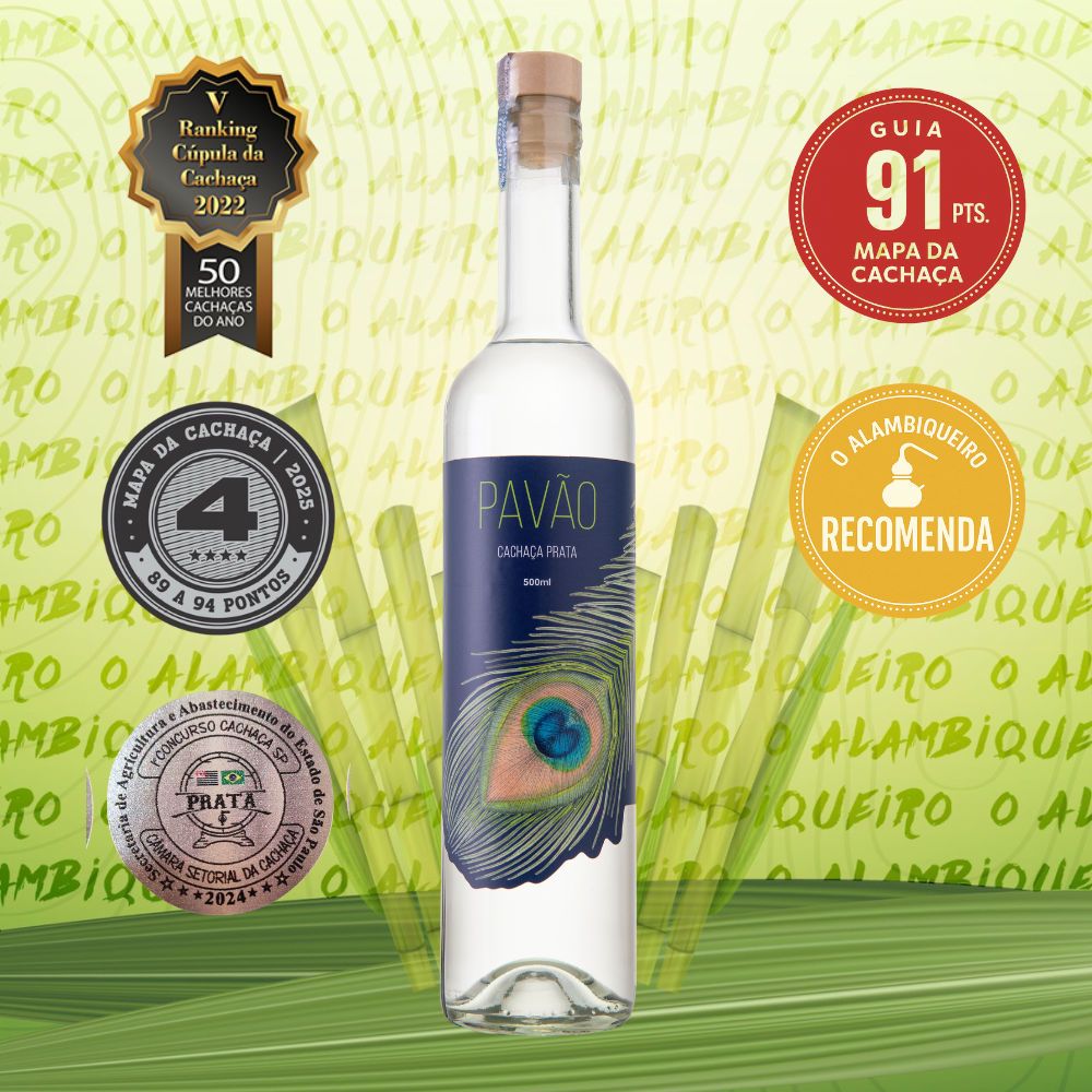 Cachaça Pavão Prata 500ml