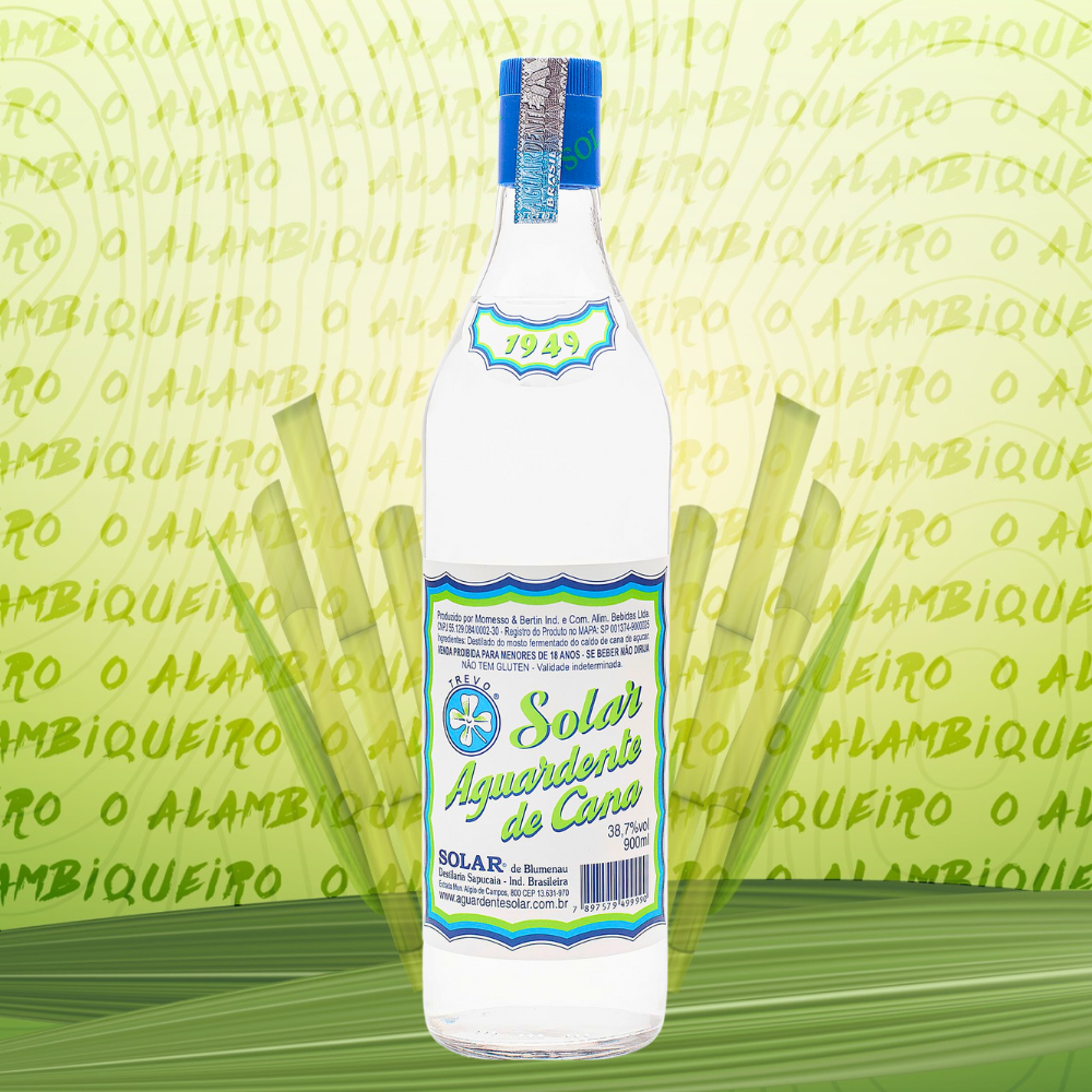 Aguardente de Cana Solar Branca  900ml