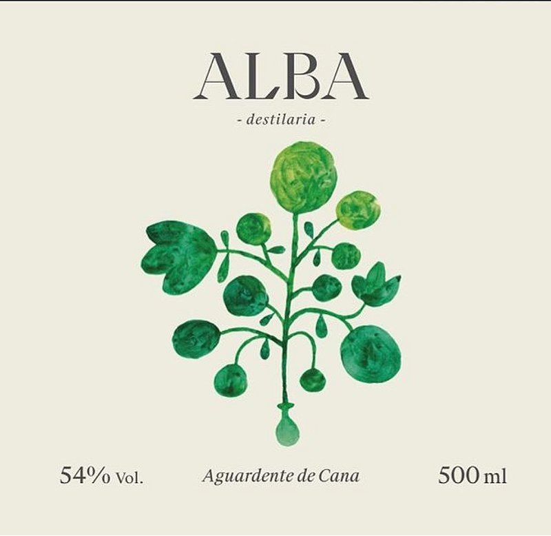 Aguardente de Cana Branca Alba - Safra 2022 - 54% - 500ml